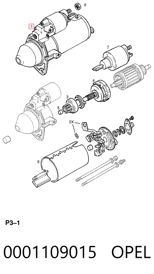 Стартер 0001109015 Opel