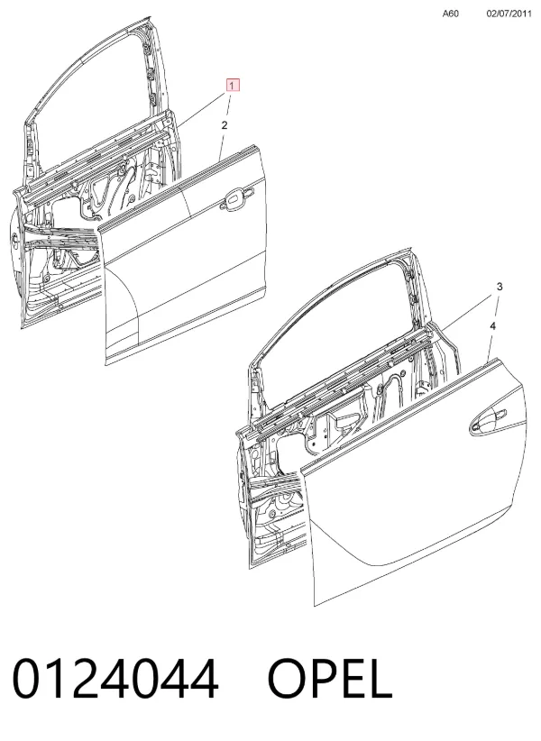 Дверь передняя левая 124044 General Motors