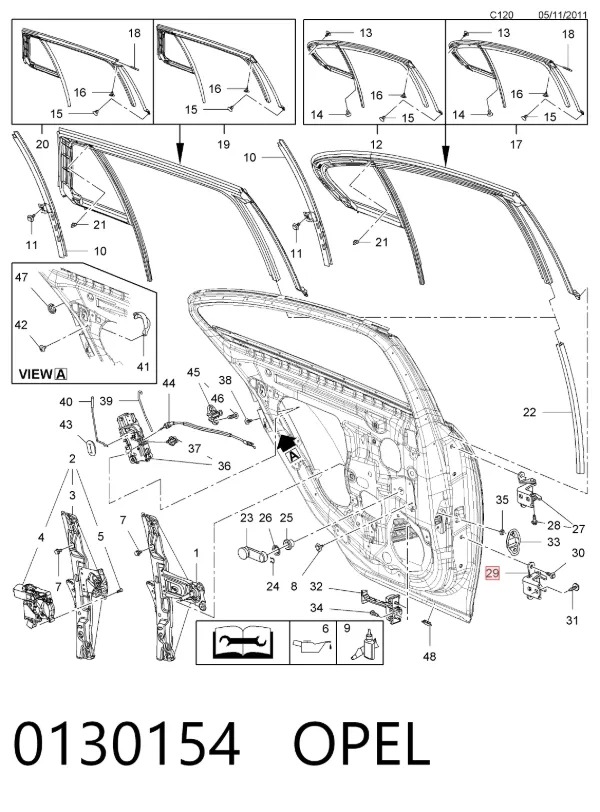 Петля двери задней левой 13229059 General Motors