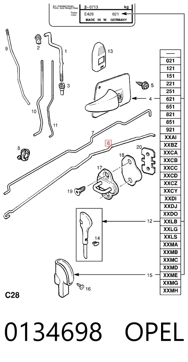  0134698 Opel