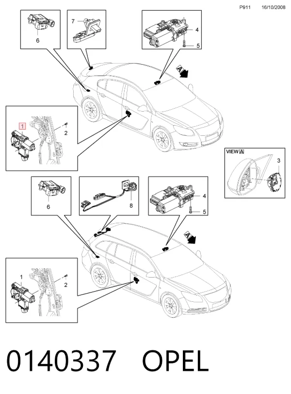 Стеклоподъемник передней правой двери 0140337 Opel