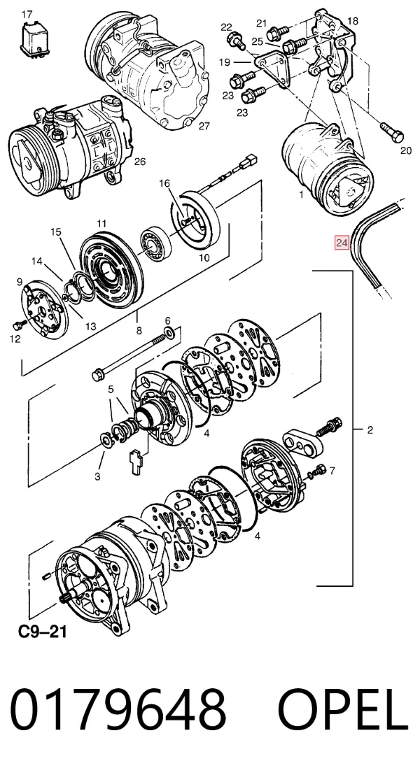 Ремень генератора 0179648 Opel