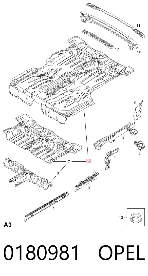 Днище багажника (ниша запасного колеса) 13156851 General Motors