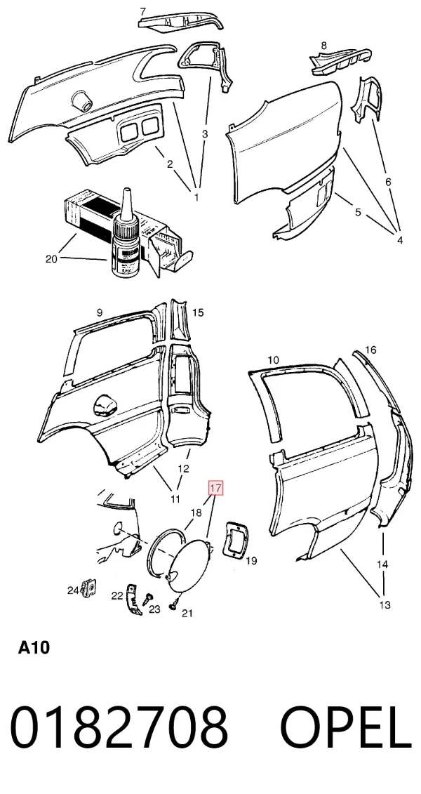 Лючок бензобака 0182708 Opel