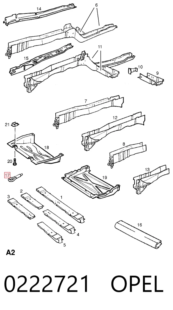 Буксировочный крюк 0222721 Opel