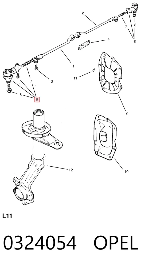 Рулевой наконечник 0324054 Opel