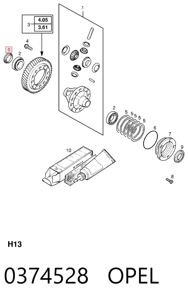 Сальник полуоси 0374528 Opel