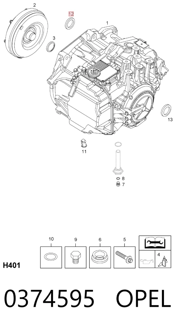 Правый сальник полуоси 0374595 Opel