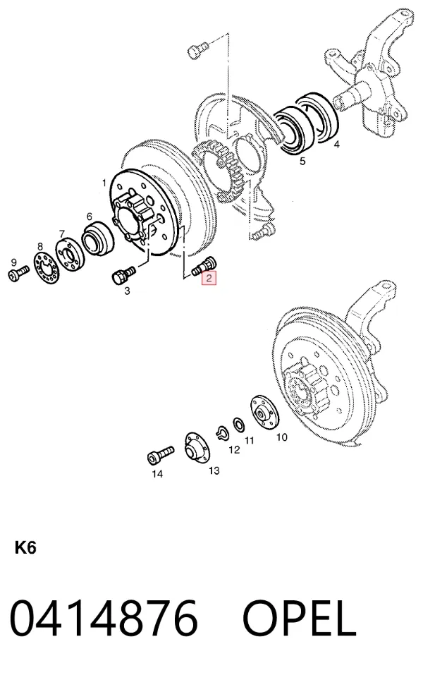 Болт ступицы 0414876 Opel