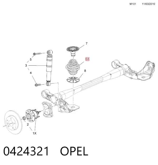 Задняя пружина 0424321 Opel