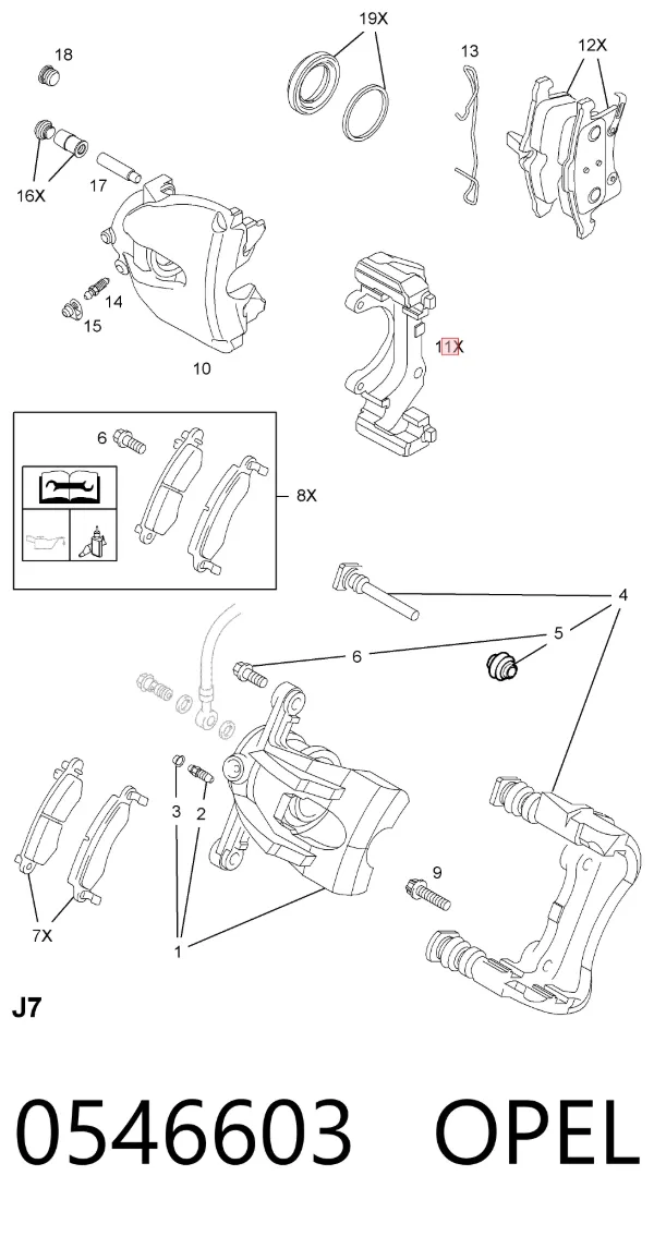 Скоба суппорта 0546603 Opel