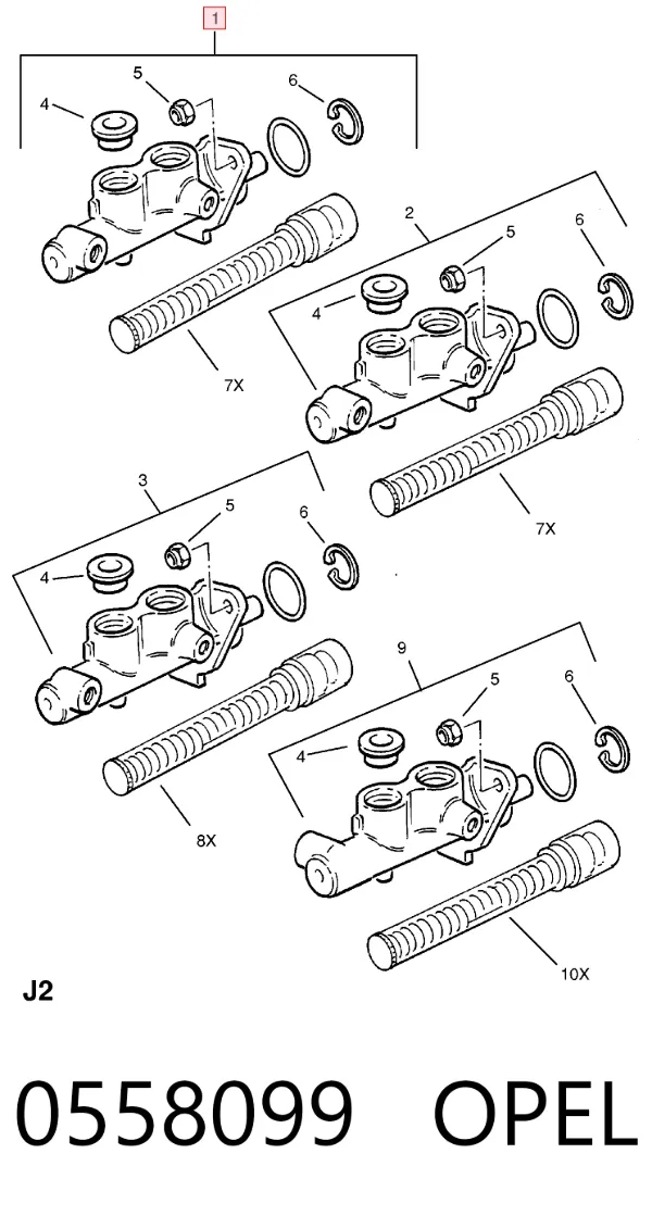 Главный тормозной цилиндр 0558099 Opel