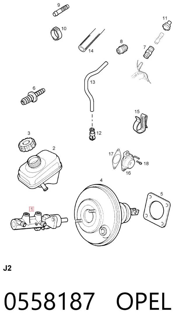 Главный тормозной цилиндр 0558187 Opel
