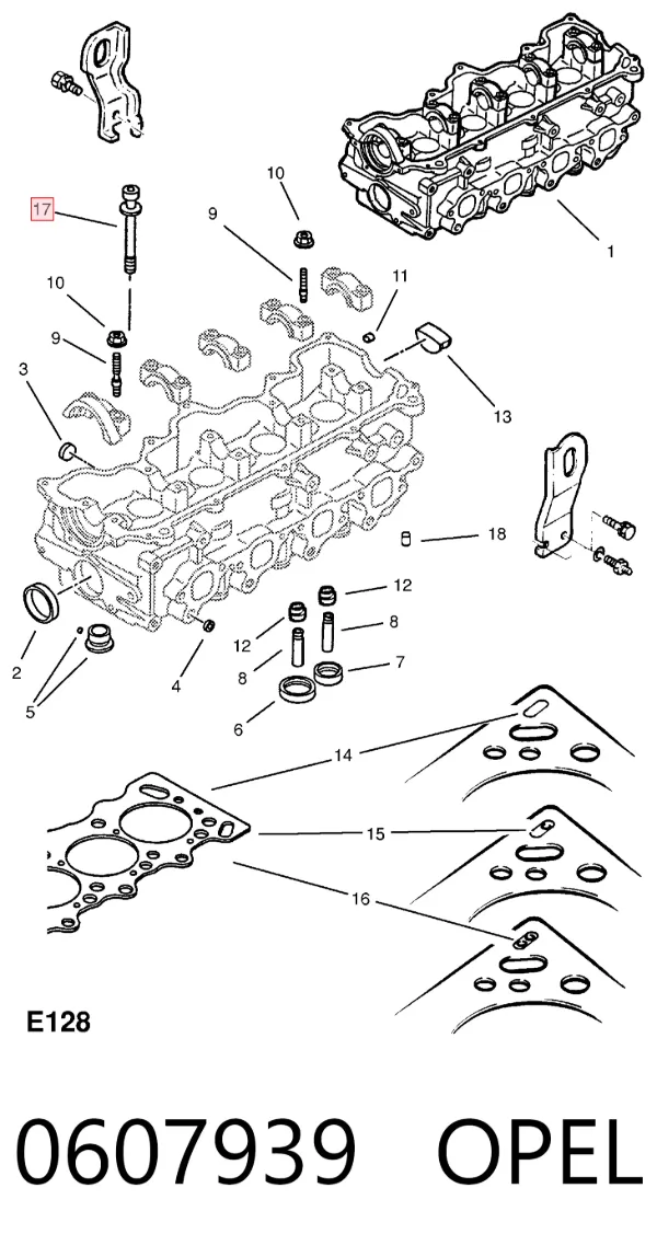 Болт ГБЦ 0607939 Opel