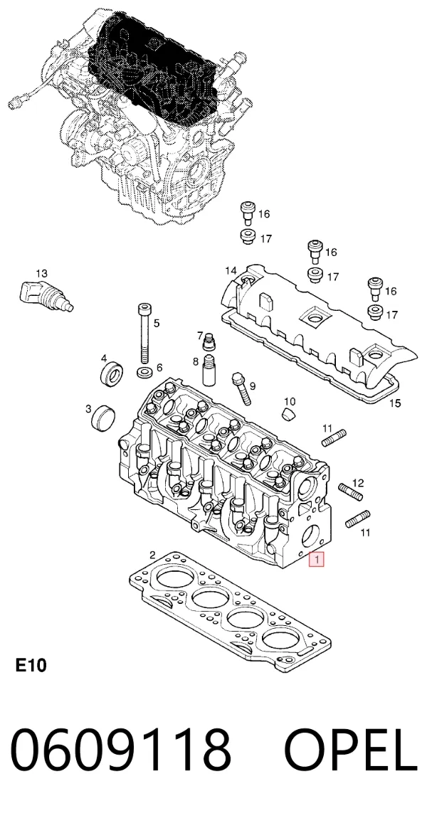 ГБЦ 0609118 Opel