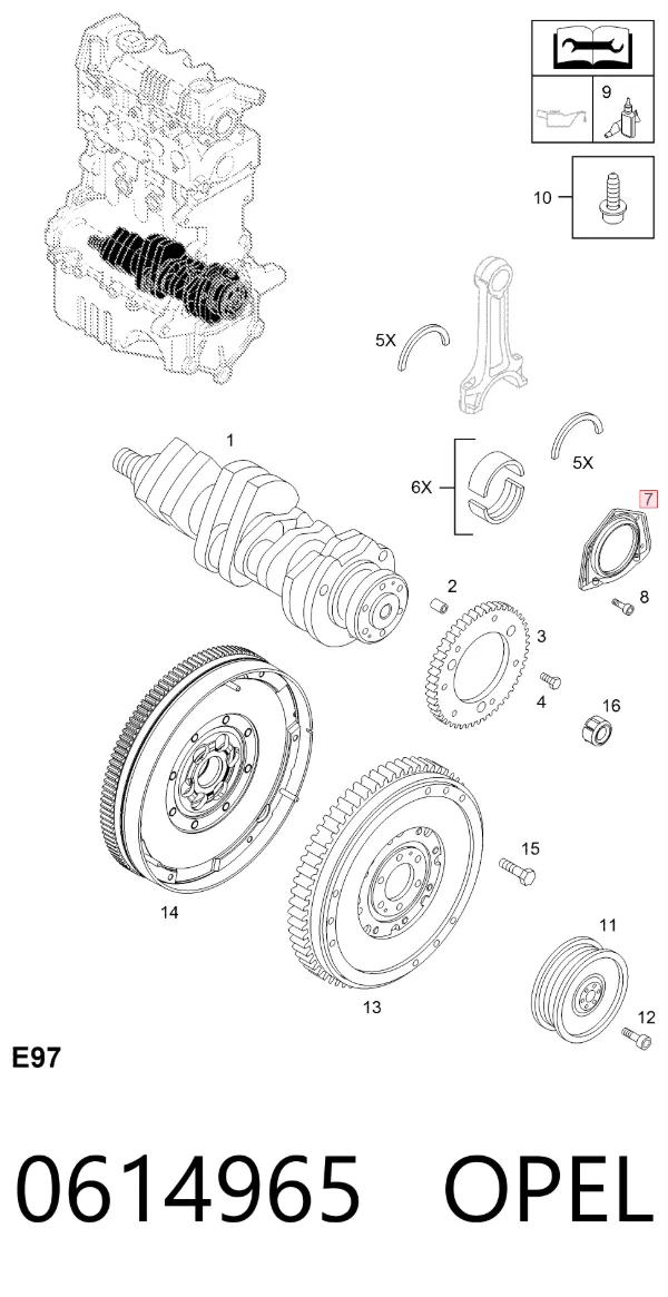 Сальник коленвала задний 0614965 Opel