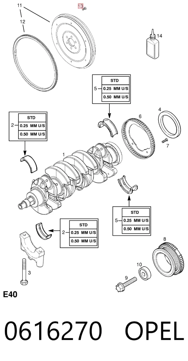 Болт шатуна 0616270 Opel