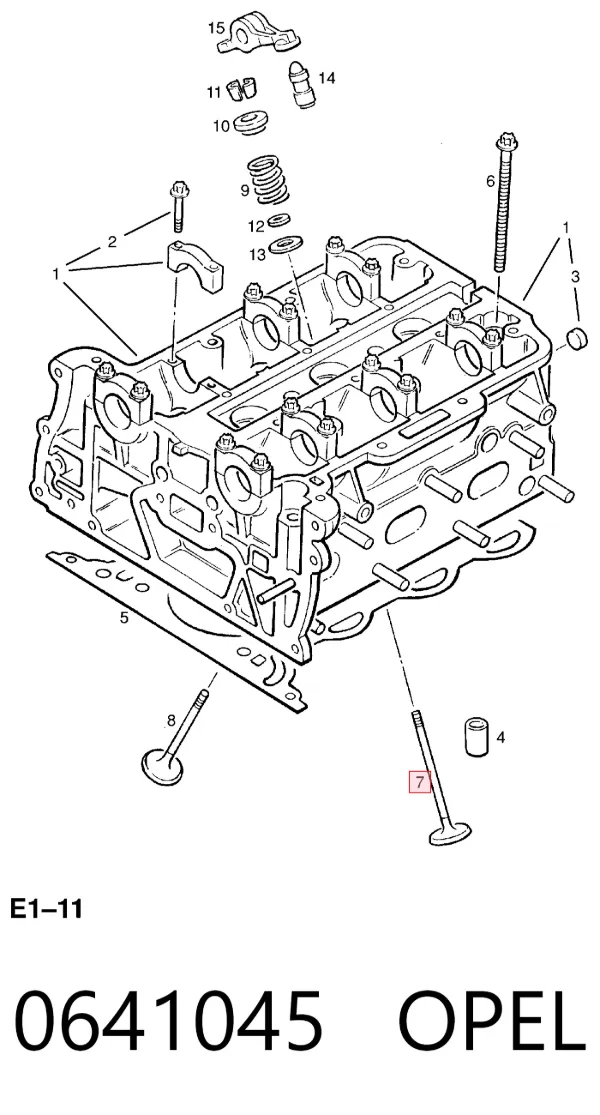 Впускной клапан 0641045 Opel