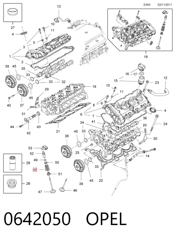 Пружина клапана 0642050 Opel