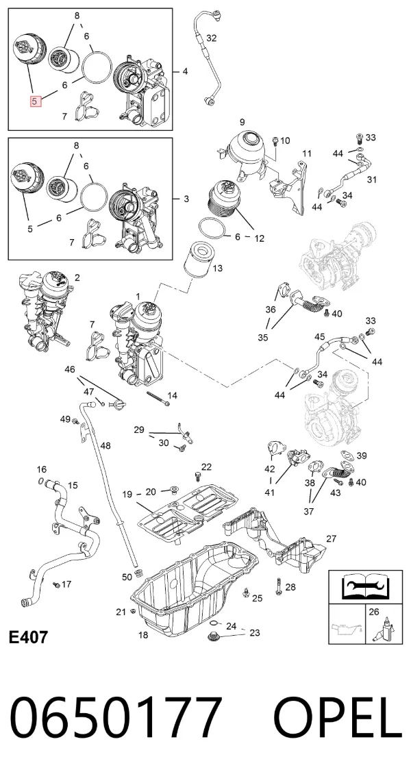 Крышка масляного фильтра 0650177 Opel