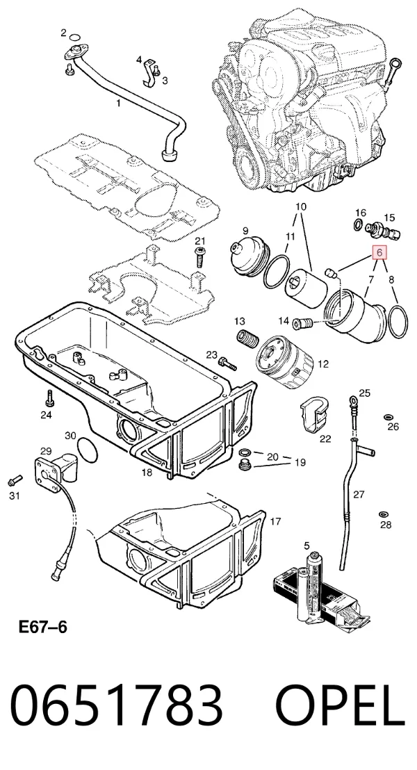 Корпус масляного фильтра 0651783 Opel