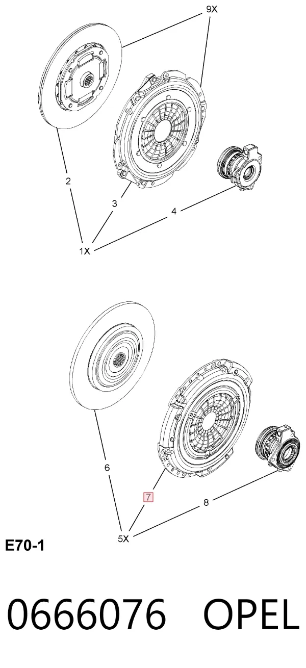 Корзина сцепления 0666076 Opel