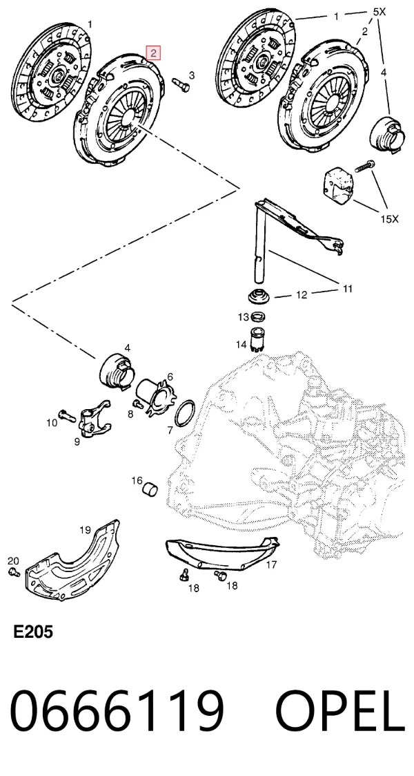 Корзина сцепления 0666119 Opel