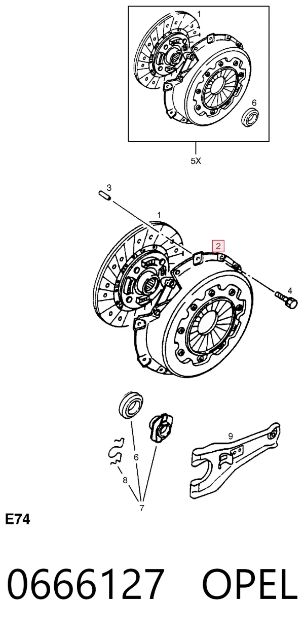 Корзина сцепления 0666127 Opel