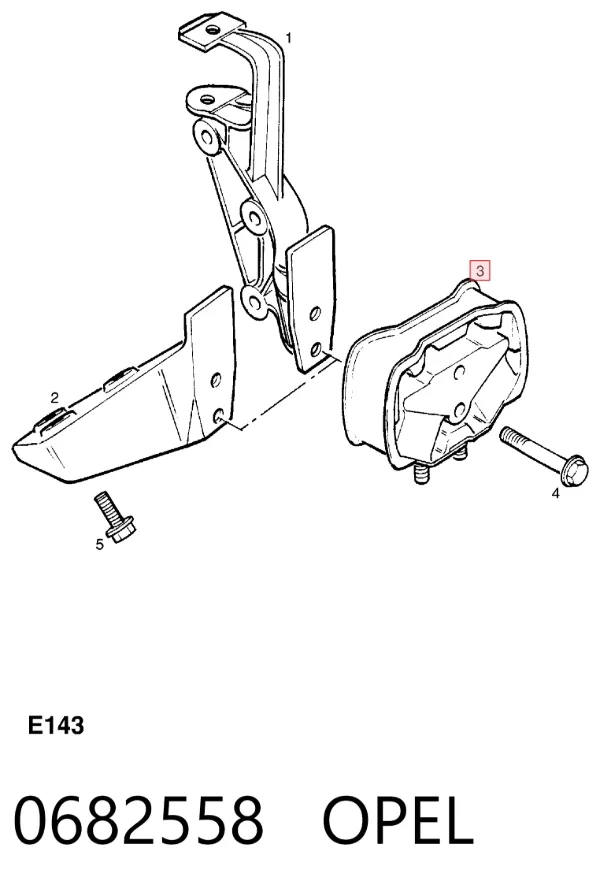 Задняя опора двигателя 0682558 Opel