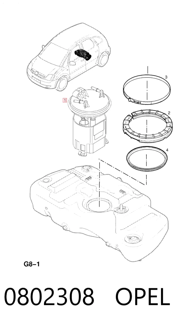 Бензонасос 0802308 Opel
