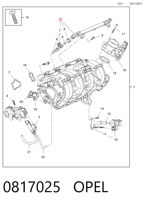 Распределитель топлива (рампа) 817025 General Motors
