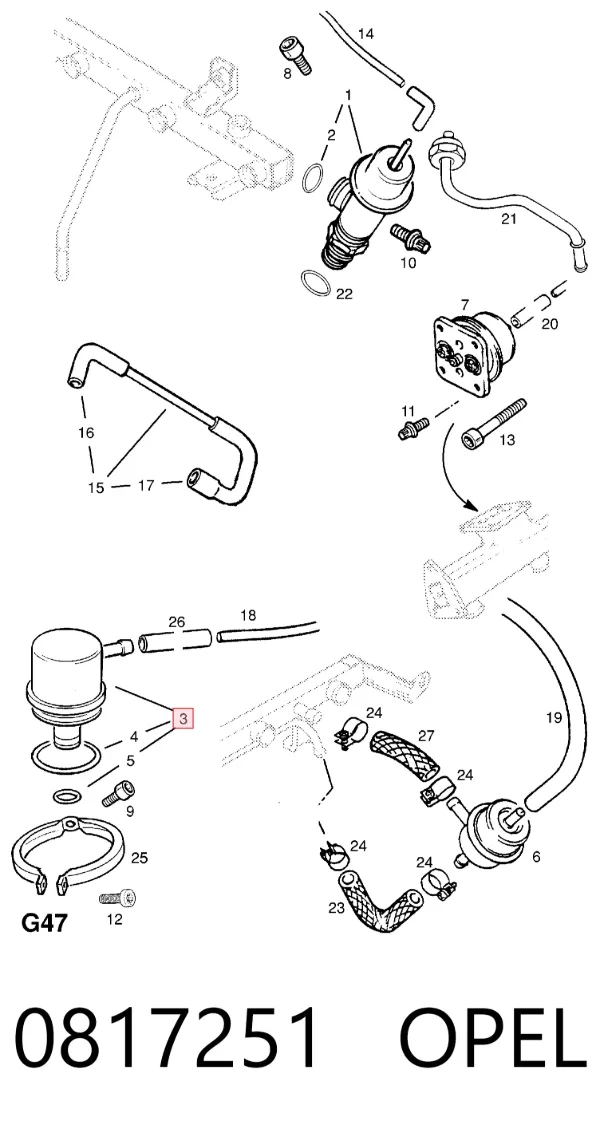 Регулятор давления топлива 0817251 Opel