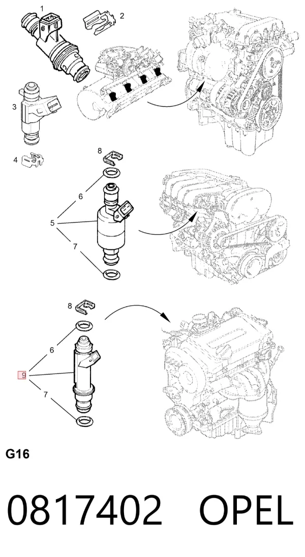 Топливные форсунки 0817402 Opel