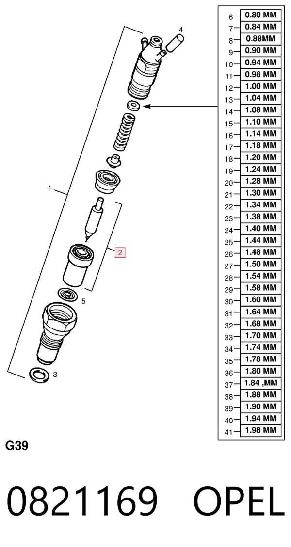 Распылитель форсунки 0821169 Opel