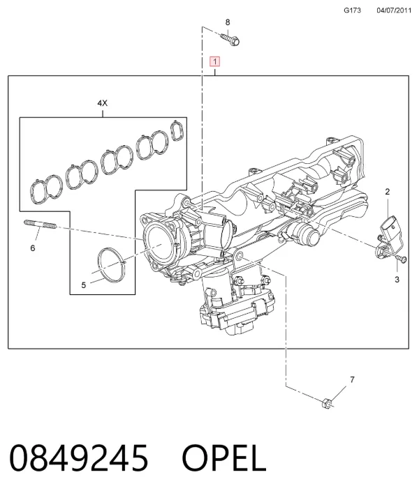 Впускной коллектор 0849245 Opel