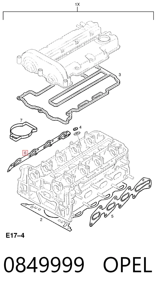 Прокладка впускного коллектора 0849999 Opel