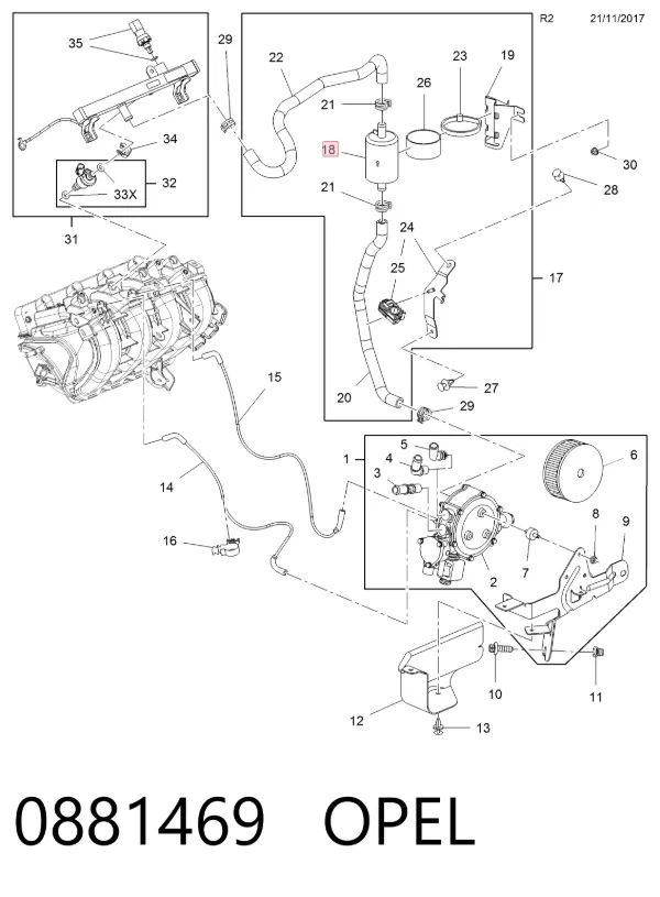 Топливный фильтр 13412232 General Motors