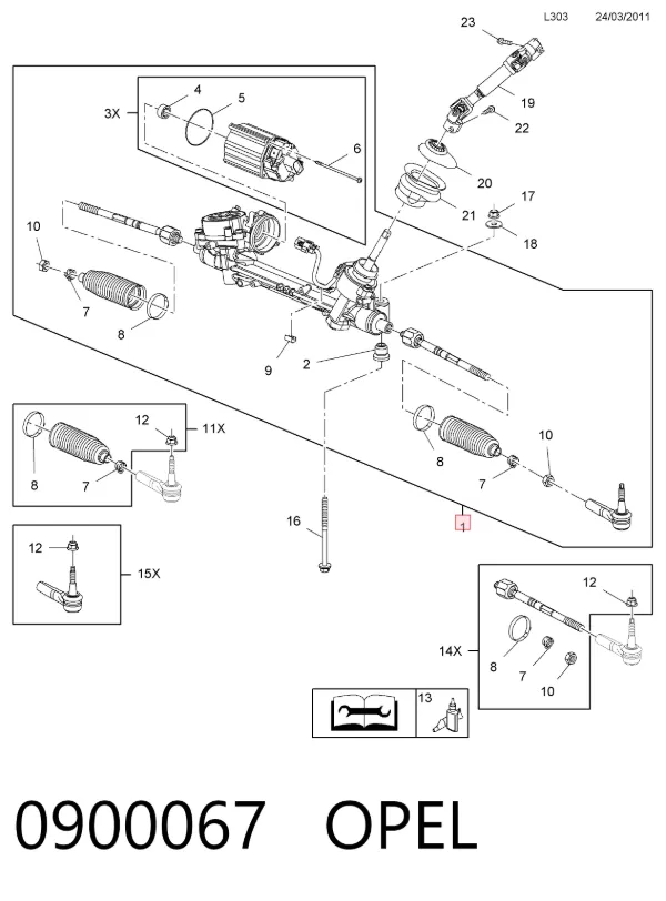 Рулевая рейка 0900067 Opel