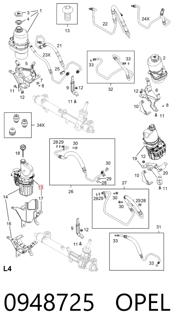 Насос ГУР 0948725 Opel