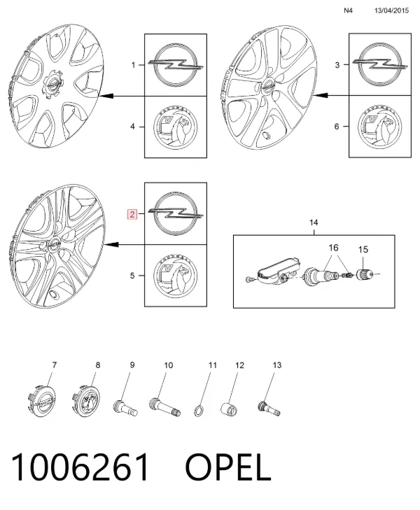 Колпаки 1006261 Opel