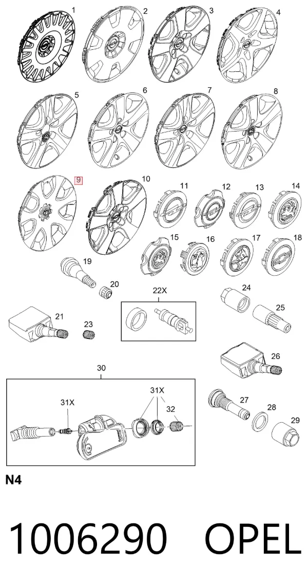 Колпаки 1006290 Opel
