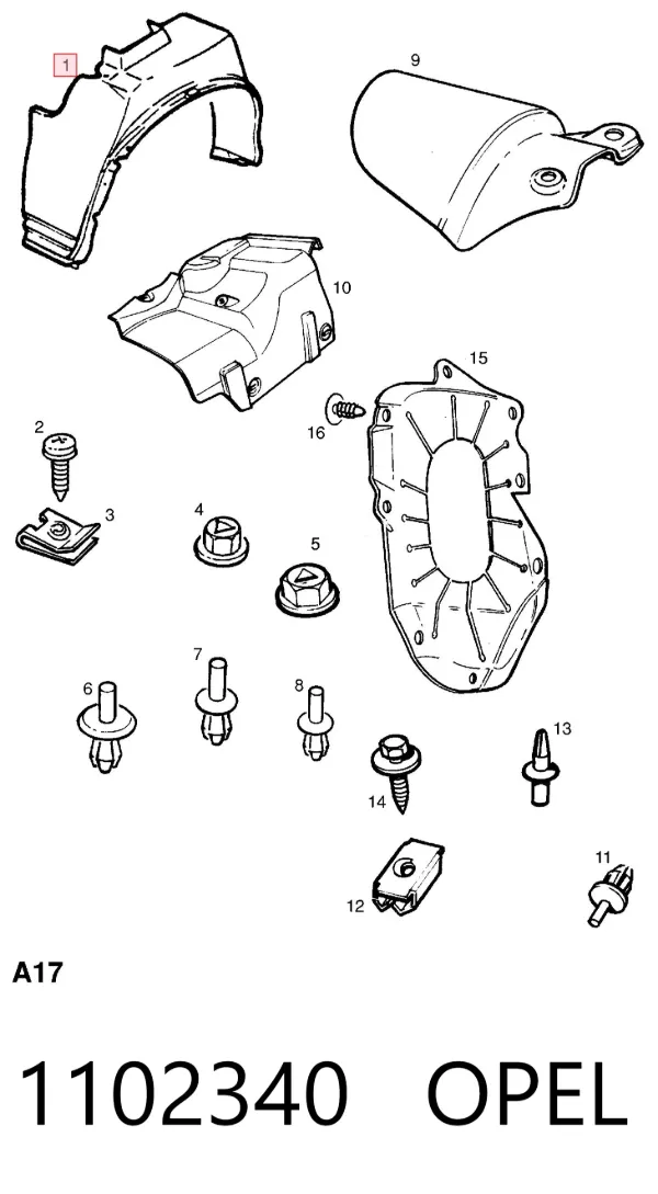 Подкрылок передний правый 1102340 Opel