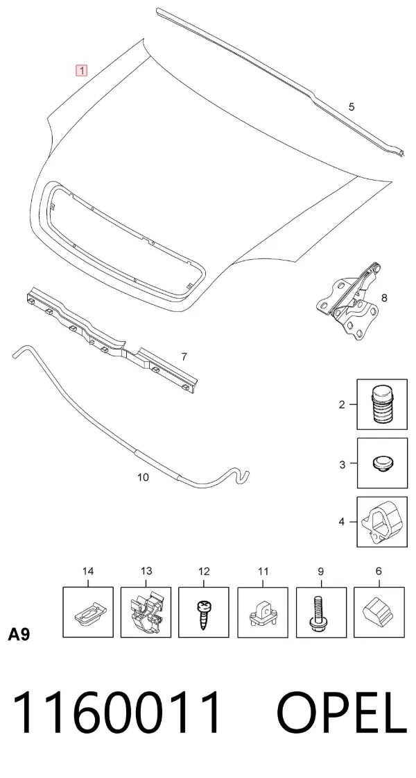 Капот 1160011 Opel