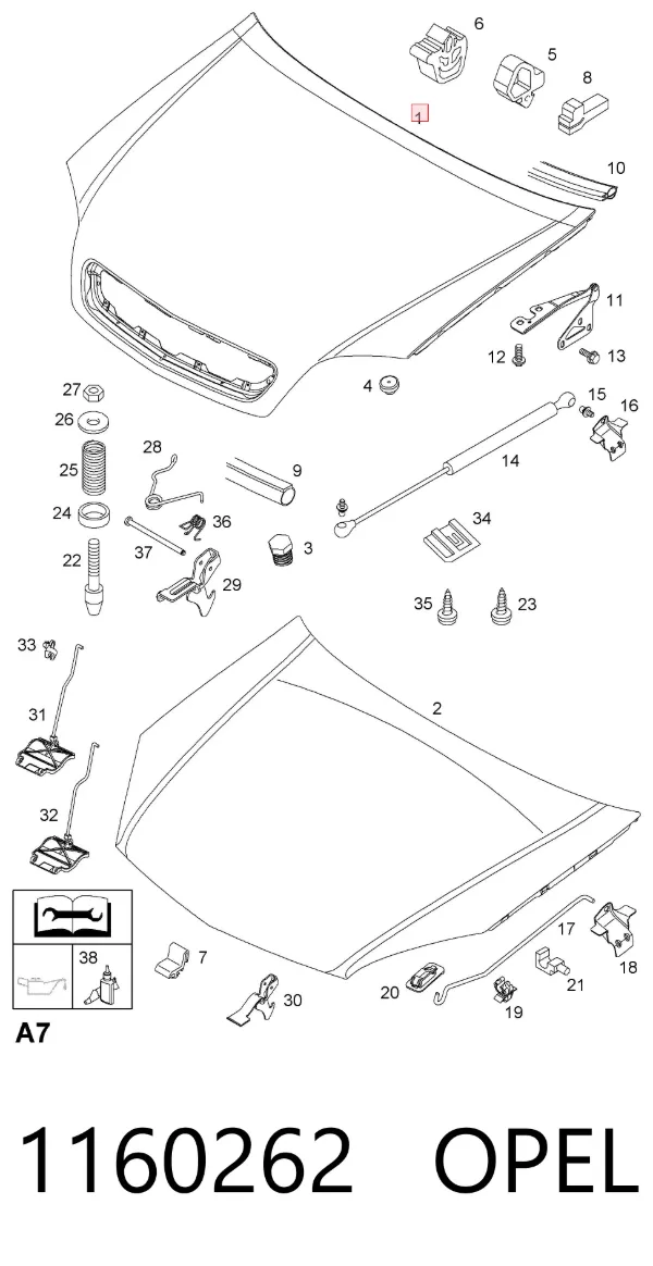 Капот 1160262 Opel