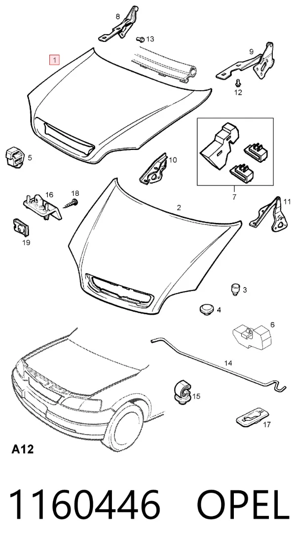 Капот 1160446 Opel