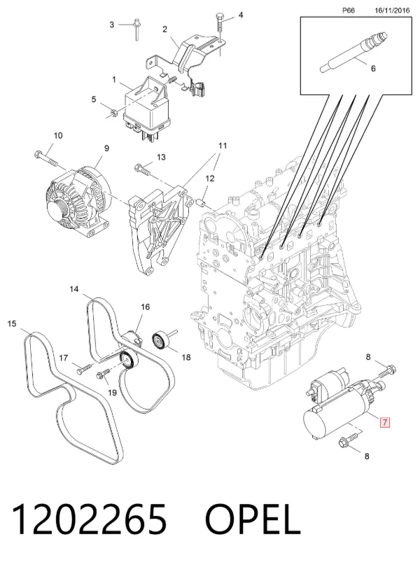 Стартер 1202265 Opel