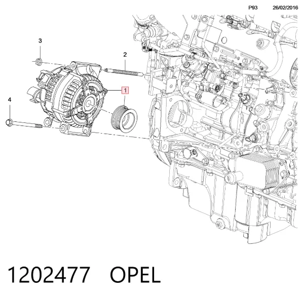 Генератор 1202477 Opel