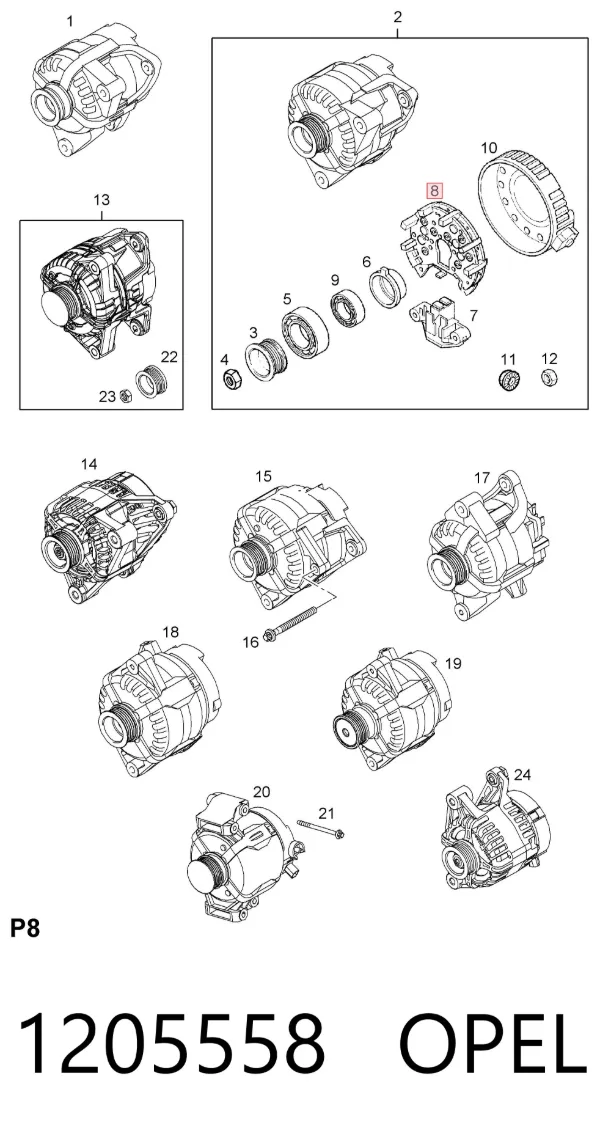 Диодный мост 1205558 Opel