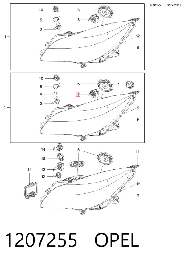 Ксенон, блок управления 1207255 Opel