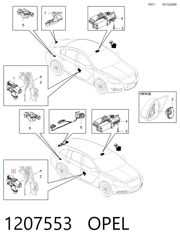 Мотор стеклоподъемника двери передней правой 1207553 Opel